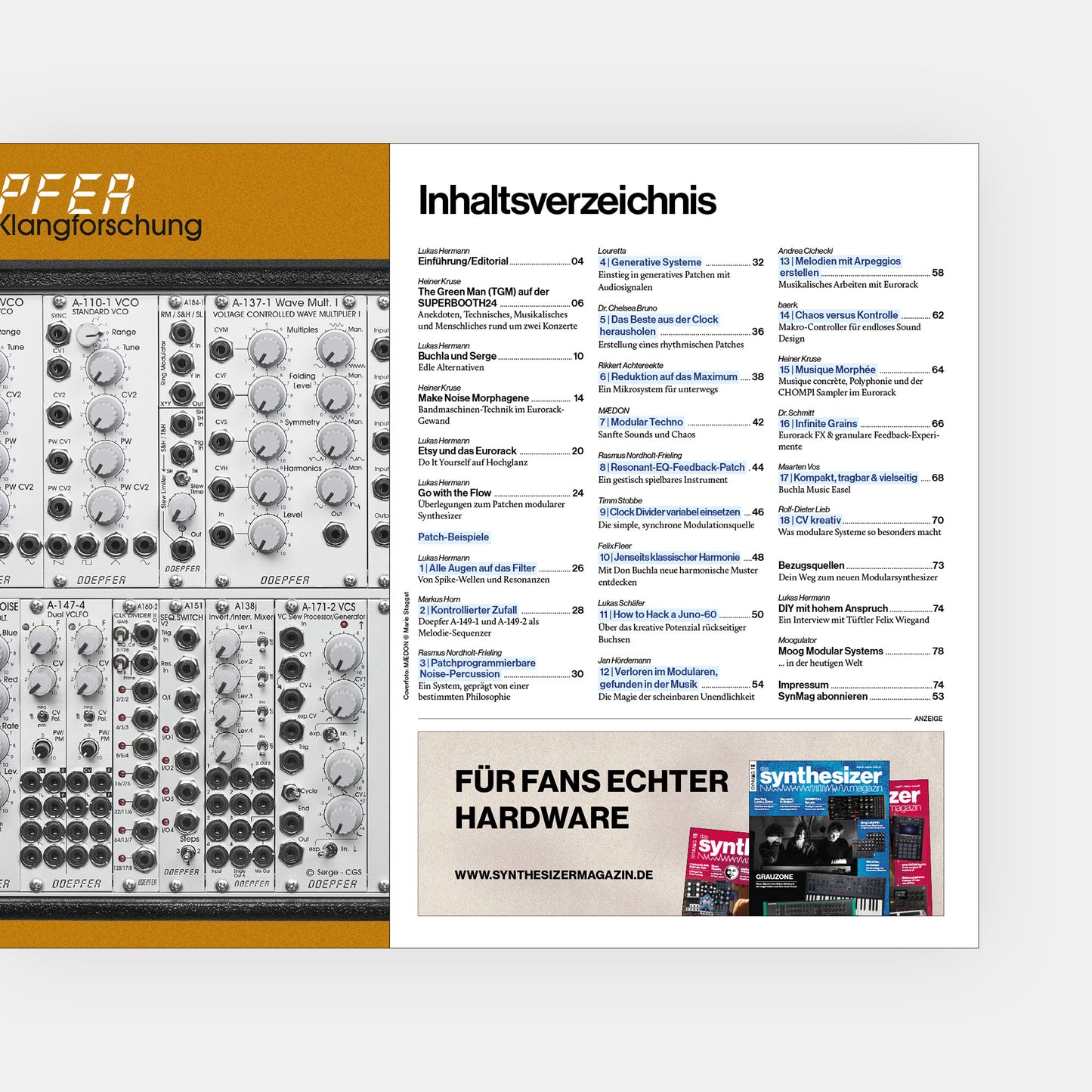 Sonderausgabe 02 | Das Modulare Synthesizer Magazin 2024 | Print