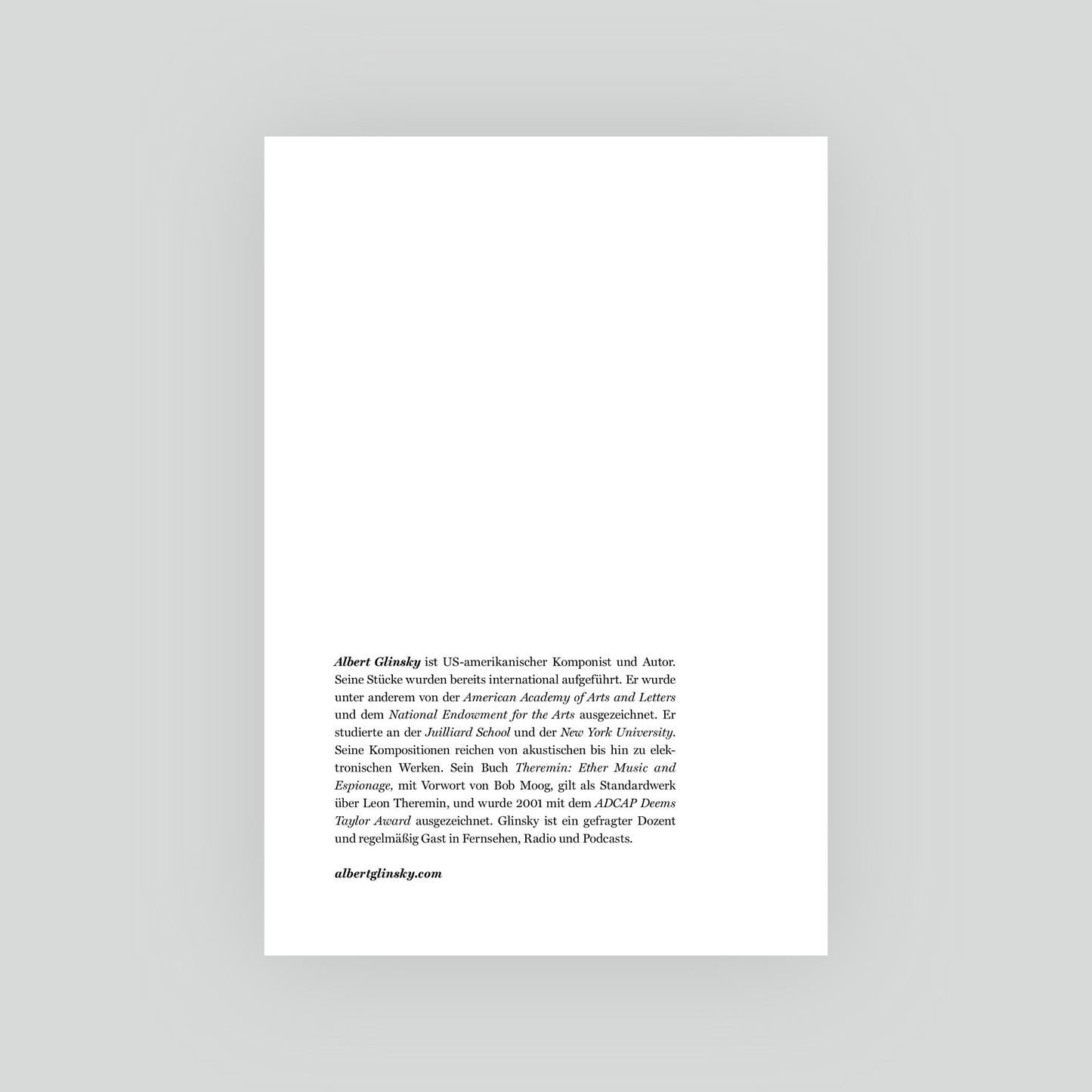 A. Glinsky: Switched On: Bob Moog und die Synthesizer-Revolution