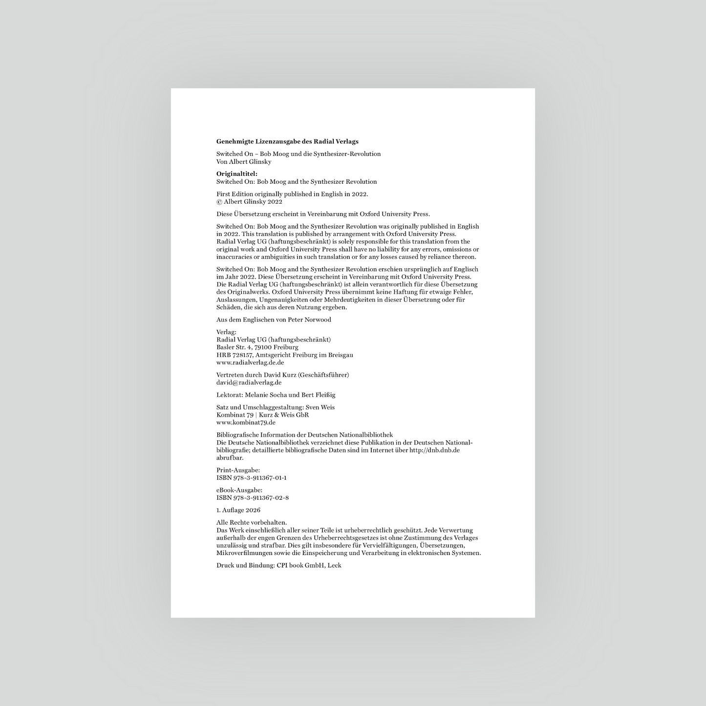 A. Glinsky: Switched On: Bob Moog und die Synthesizer-Revolution